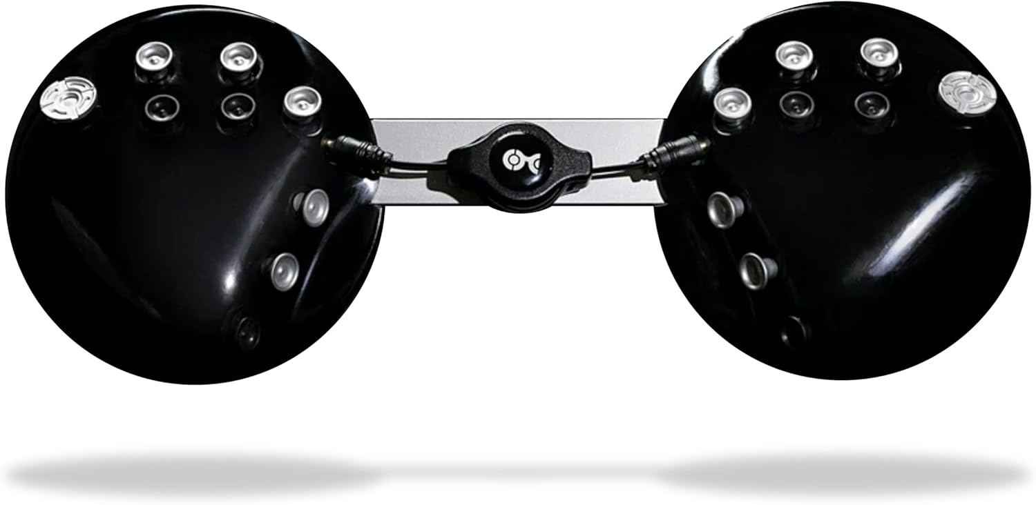 Picture of a CharaChorder One, a radical new keyboard with joysticks instead of keys.